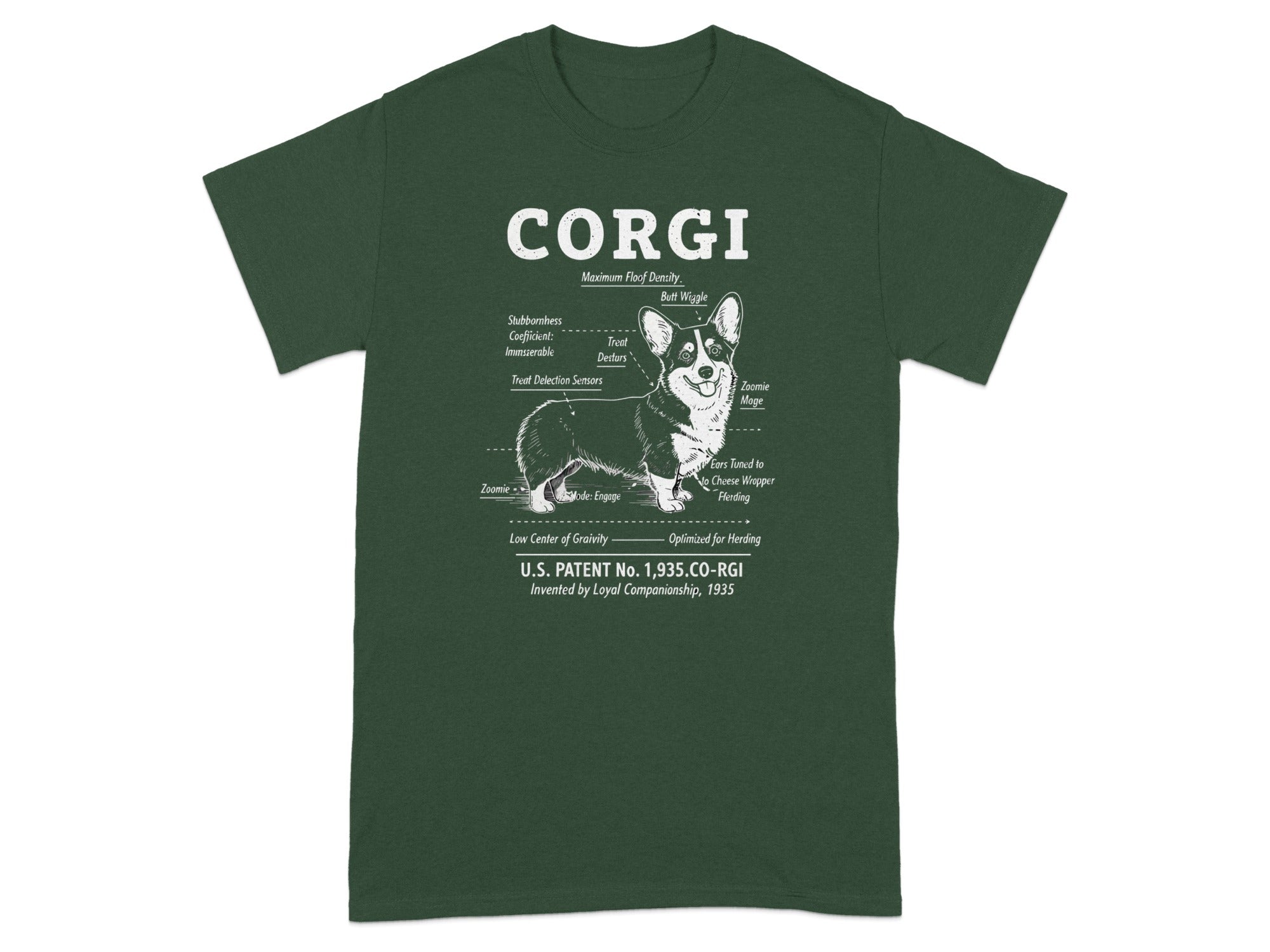 Corgi Diagram T-Shirt Funnily Informative Graphic tee