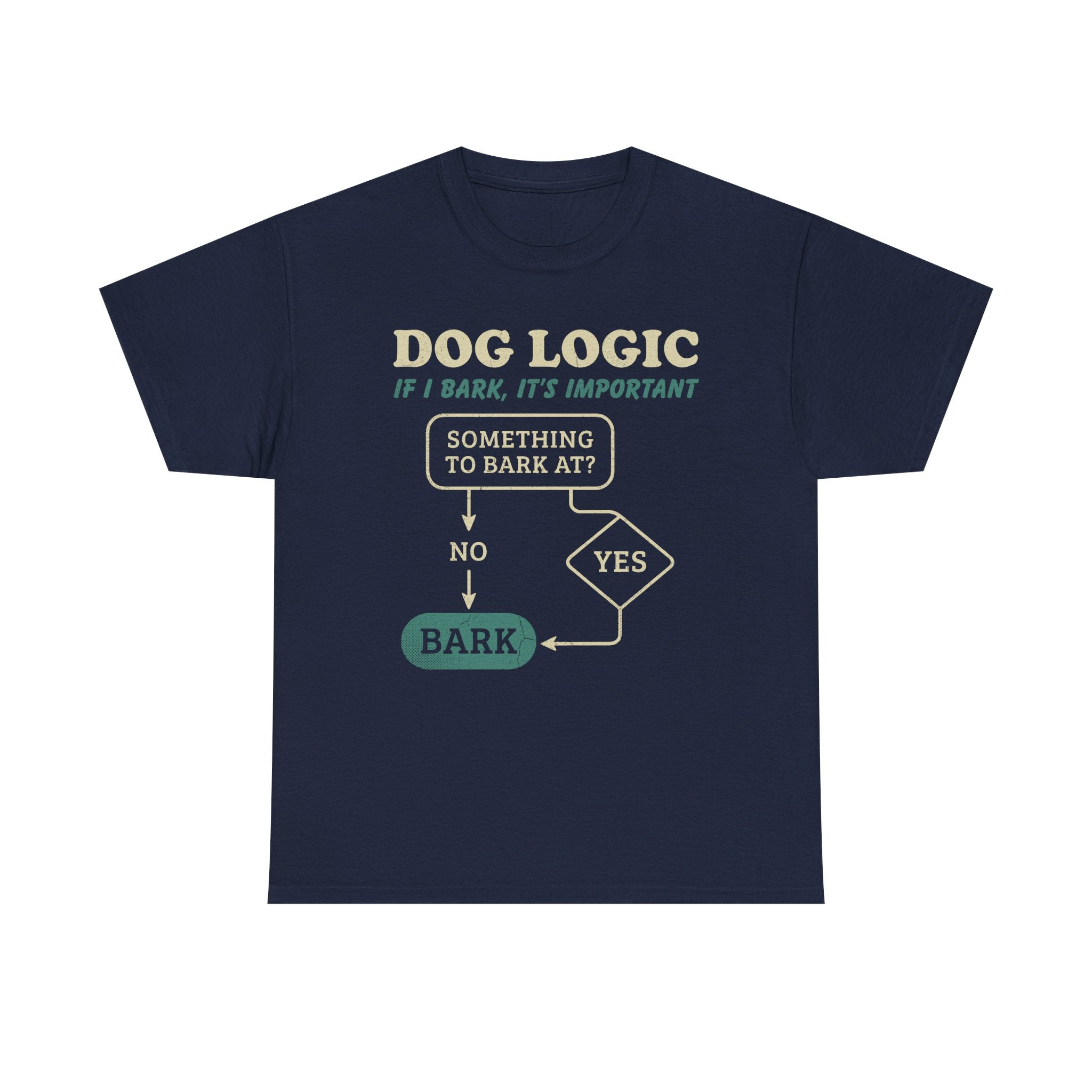 Funny Dog Logic If I Bark It Is Important Flowchart T-Shirt