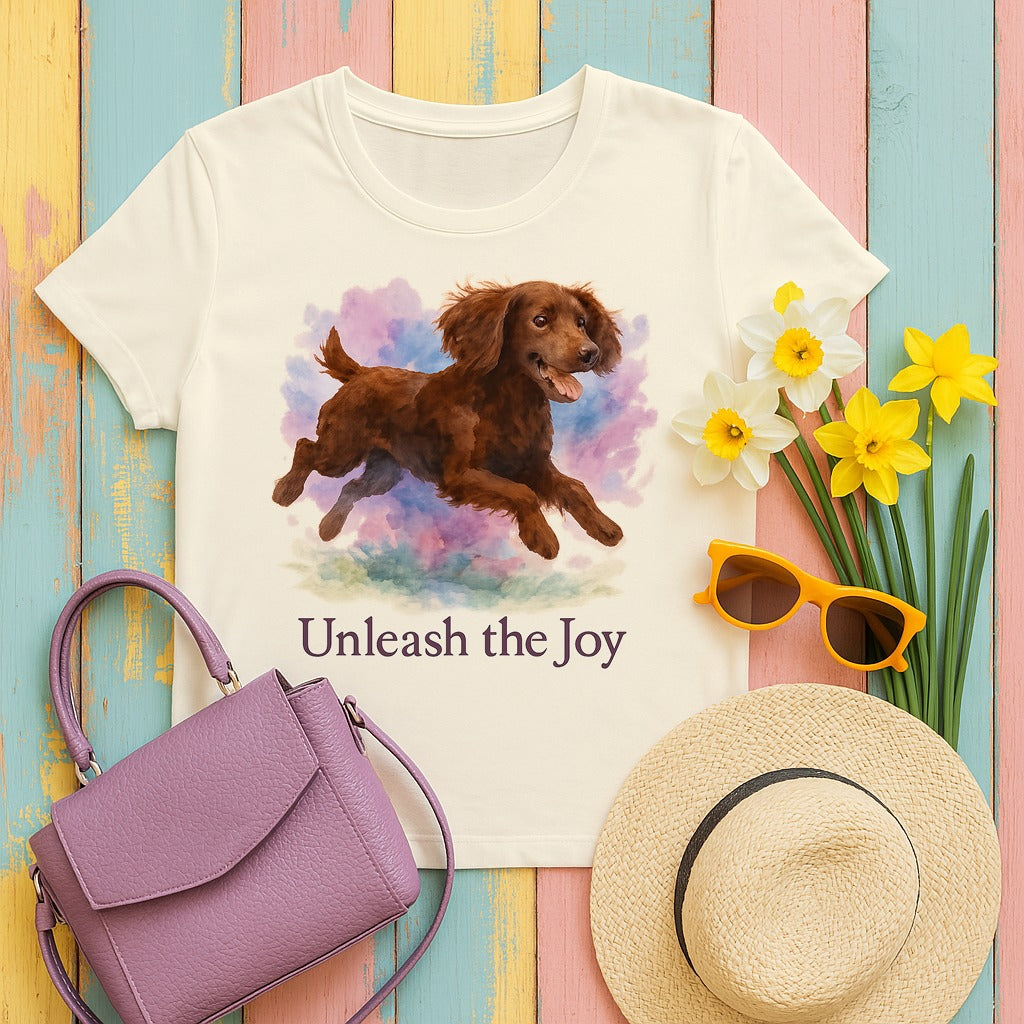 Boykin Spaniel Unleash the Joy T-shirt in Natural