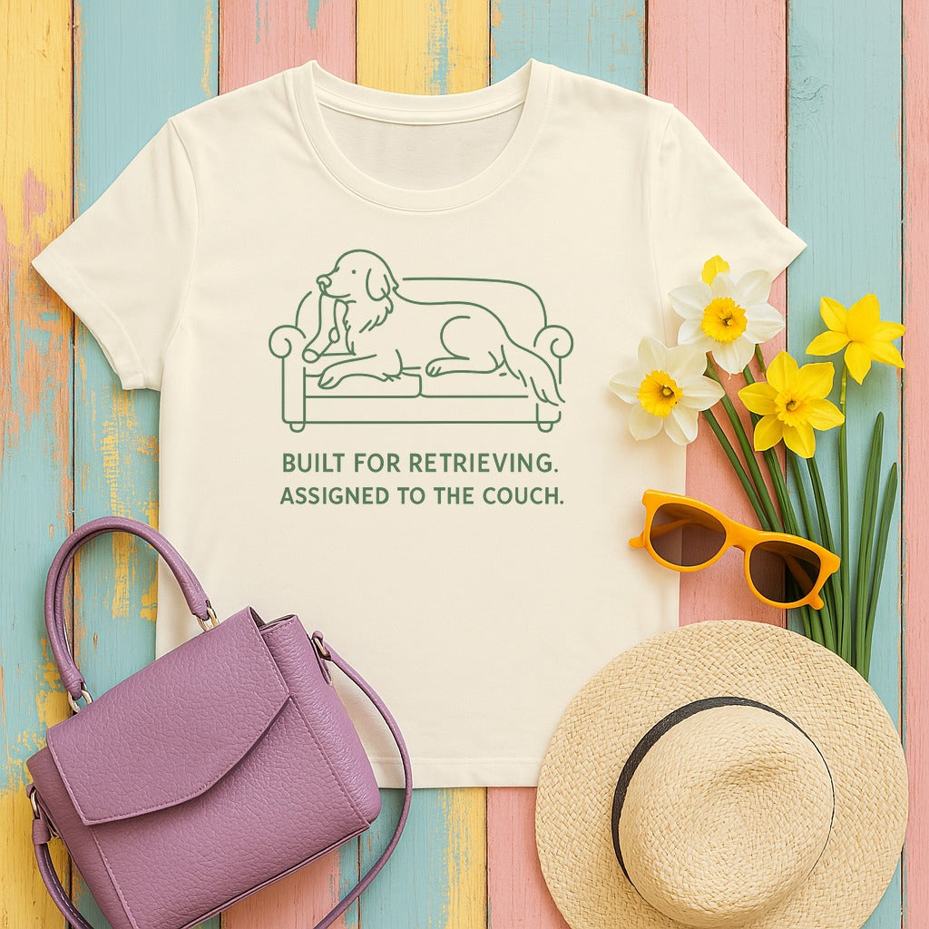 Golden Retriever Built For Retrieving Tee in Natural