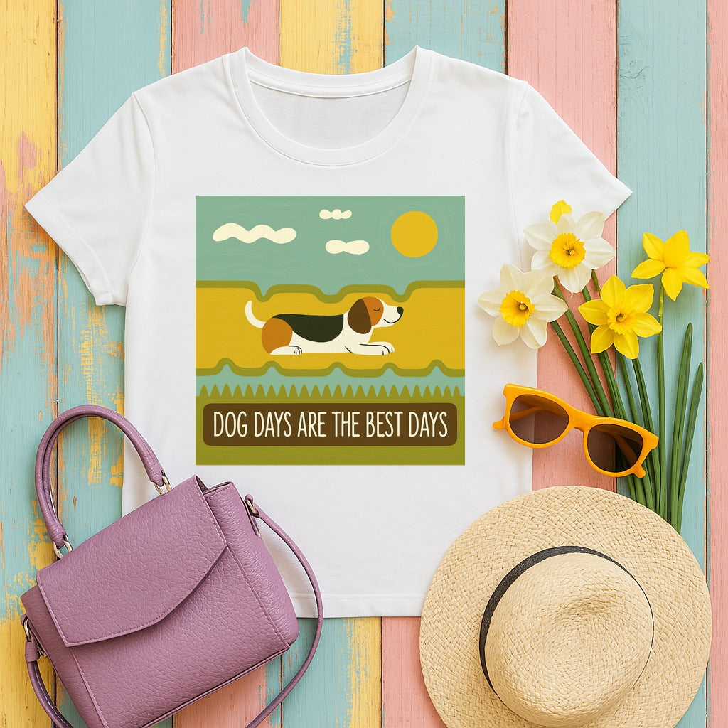 Dog Days Relaxing Beagle T-Shirt in White