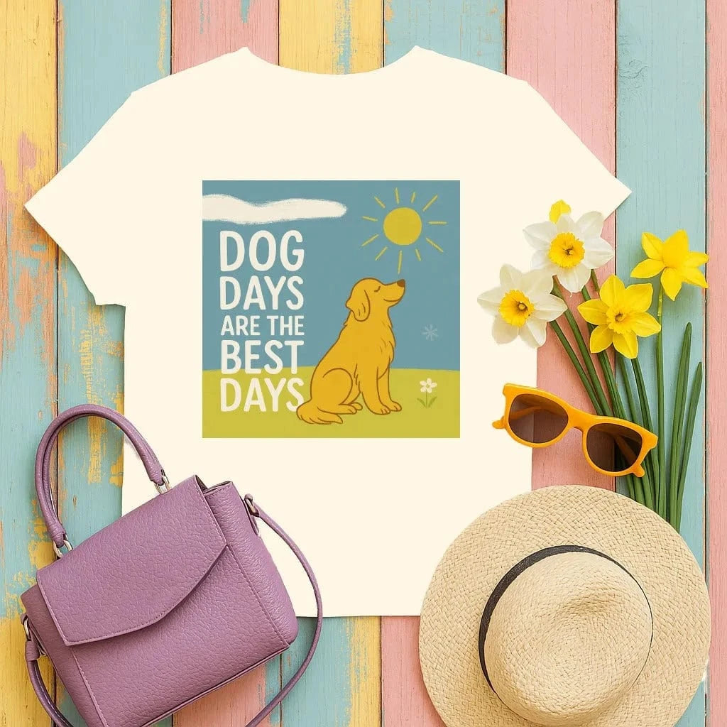 Dog Days Are The Best Days With Golden Retriever T-Shirt Natural T-shirt