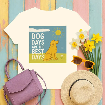 Dog Days Are The Best Days With Golden Retriever T-Shirt Natural T-shirt