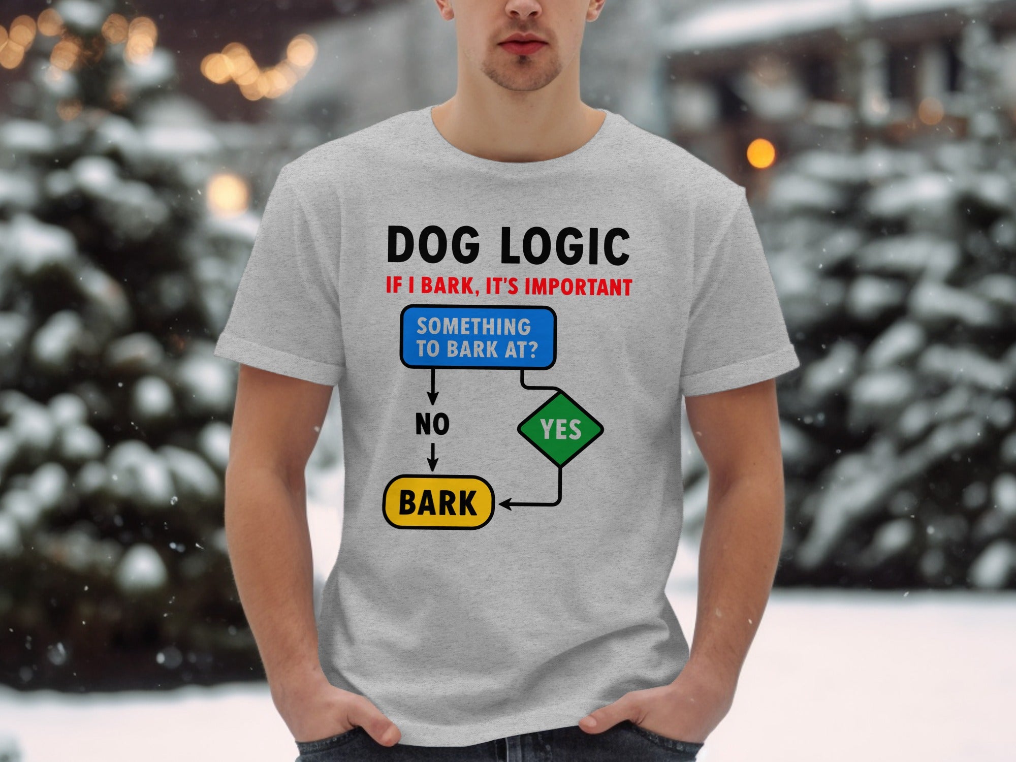 Dog Logic Funny Flowchart Tee Shirt product
