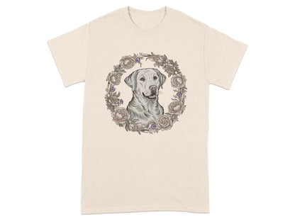 Floral Circle Design with Dog Print Graphic T-shirt product type