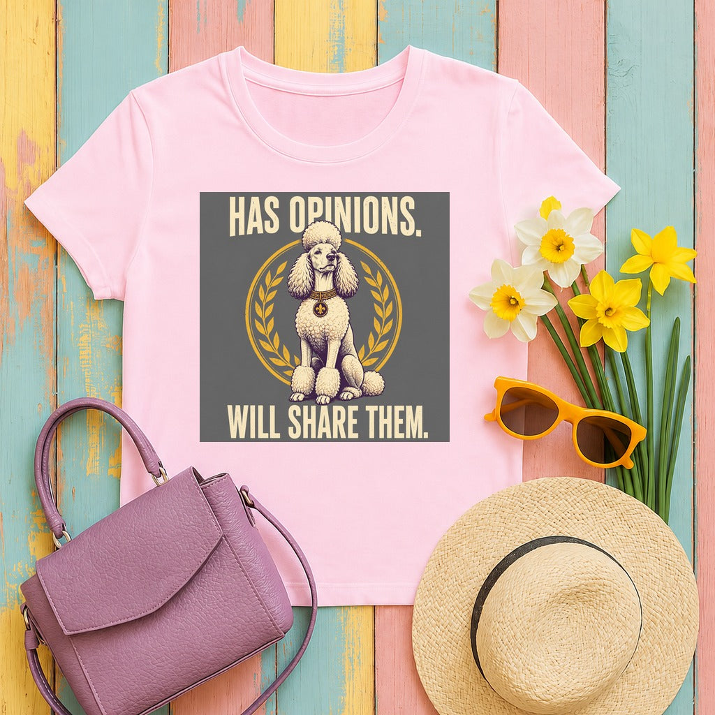 Elegant Opinions Poodle T-Shirt in Light Pink