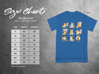 Gildan 5000 heavy cotton t-shirt size chart with dimensions in inches.