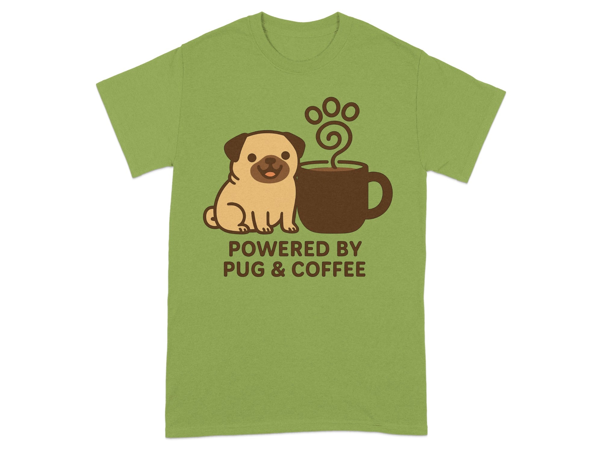 Powered by Pug and Coffee Graphic T-Shirt