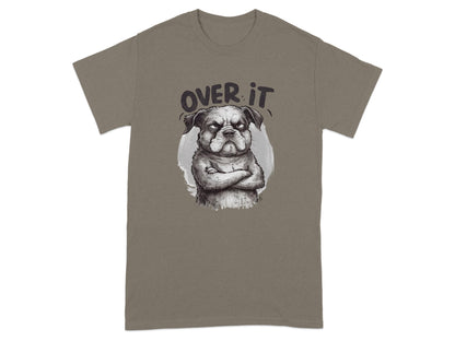 Over It Grumpy Pug Graphic Print T Shirt product