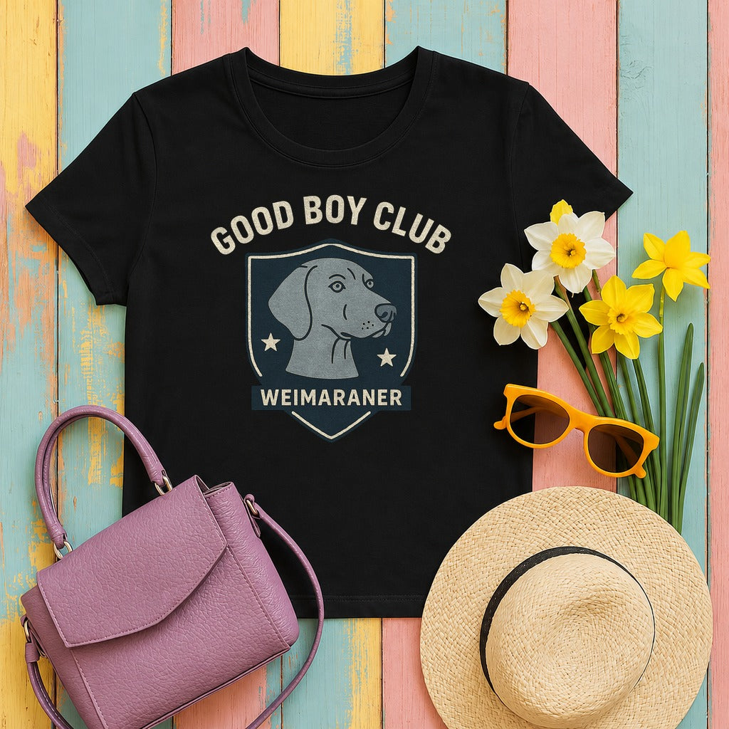 Weimaraner Good Boy Club Tee in Black