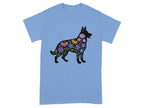 Colorful Floral Pattern Dog Design T-shirt product