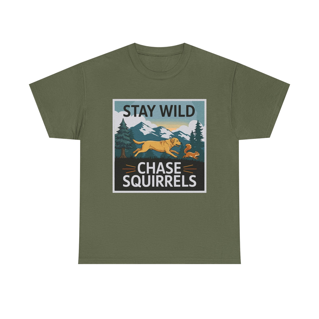 Stay Wild Chase Squirrels Yellow Lab T-Shirts