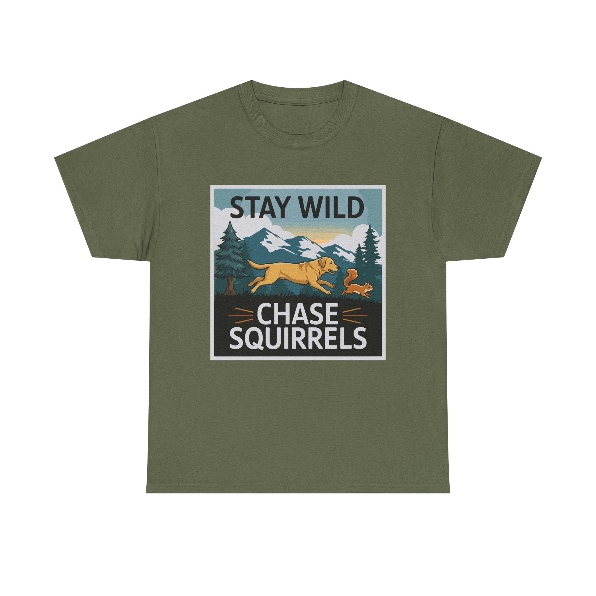 Stay Wild Chase Squirrels Yellow Lab T-Shirts