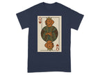 Queen of Hearts playing card with a dog wearing a crown and ornate robe.