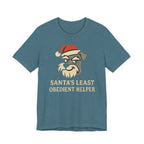 Santa's Least Obedient Helper Schnauzer Christmas T-Shirt