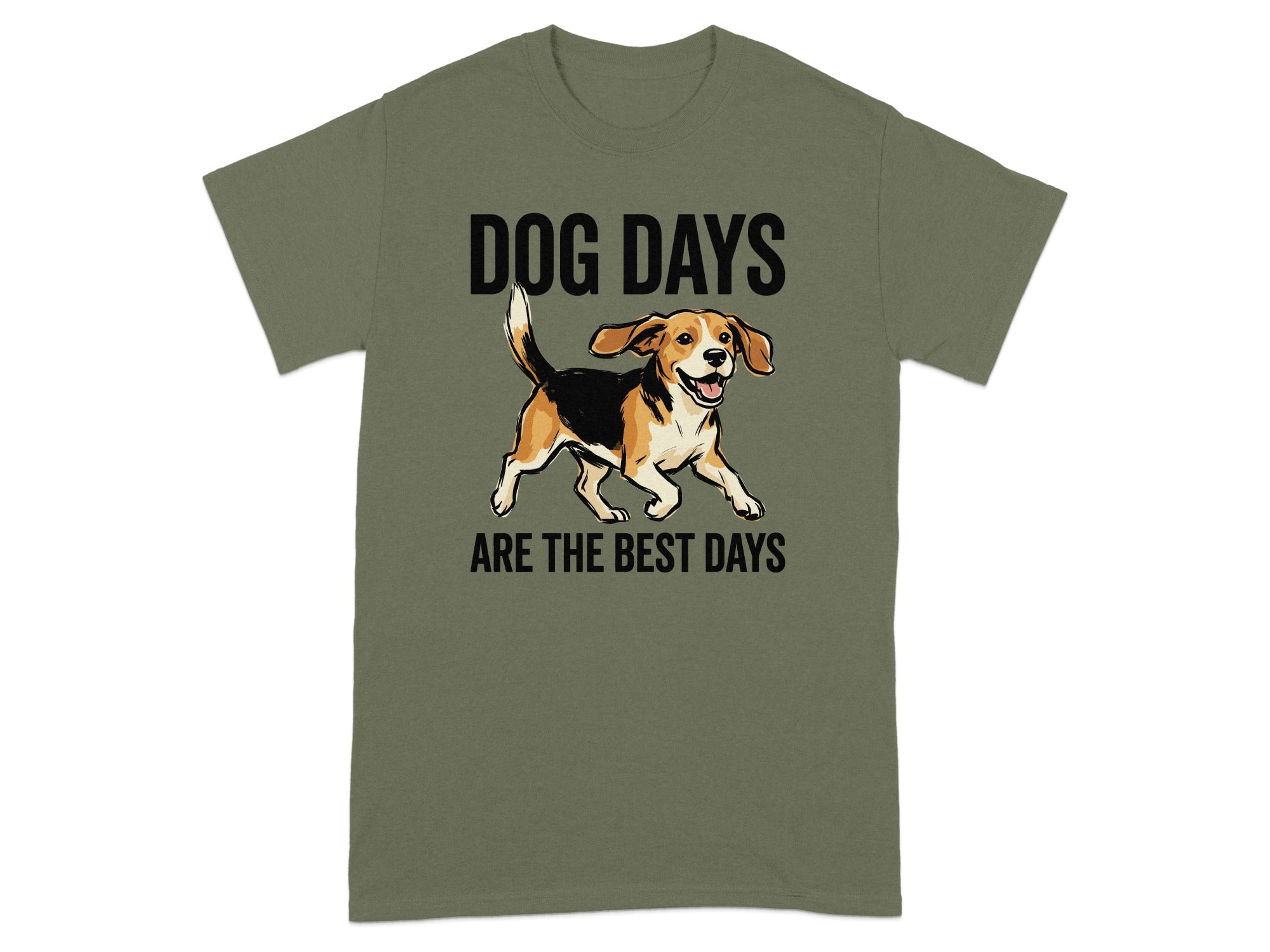 T-shirt with beagle dog and text "DOG DAYS ARE THE BEST DAYS".
