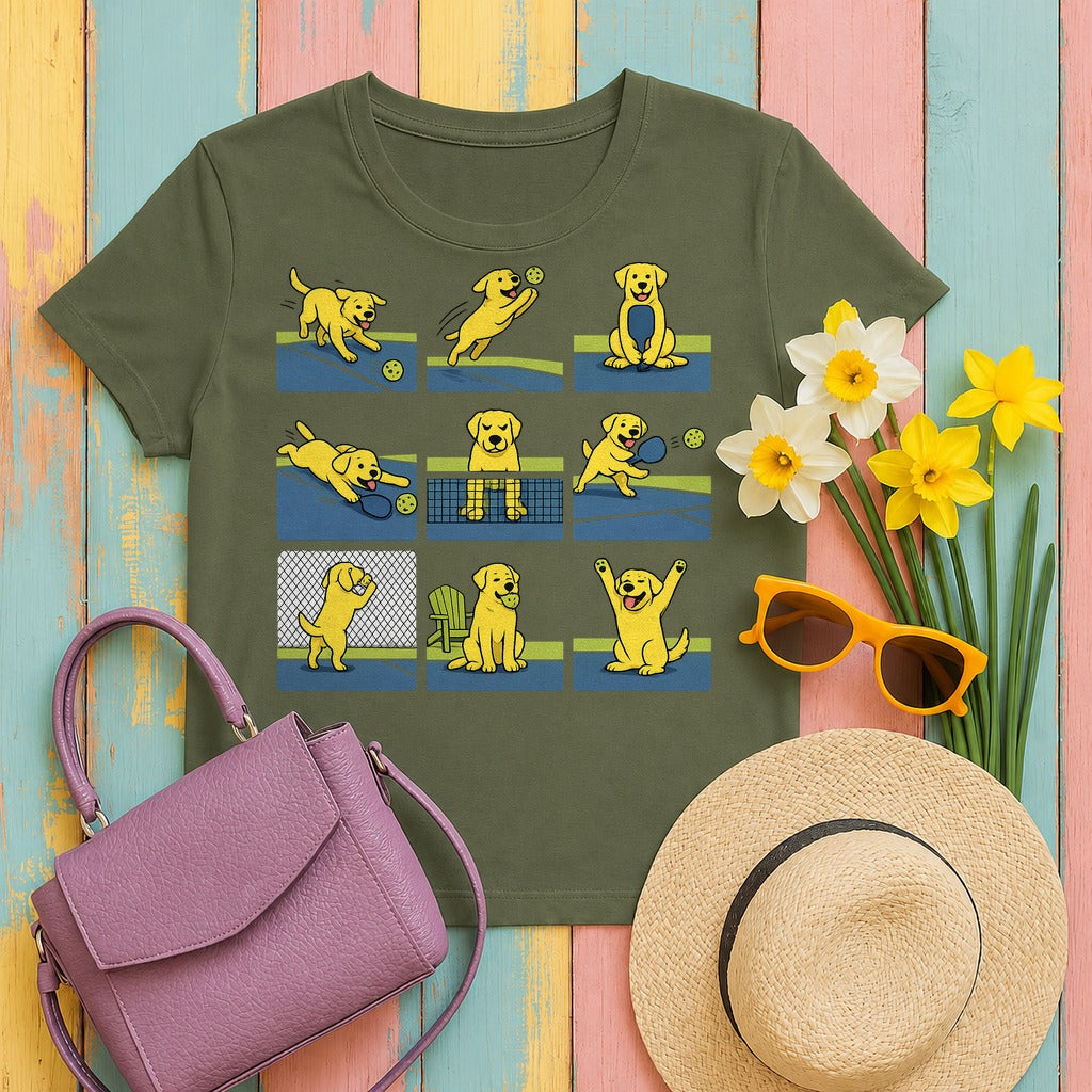 Playful Lab Pickleball T-Shirt in Military Green