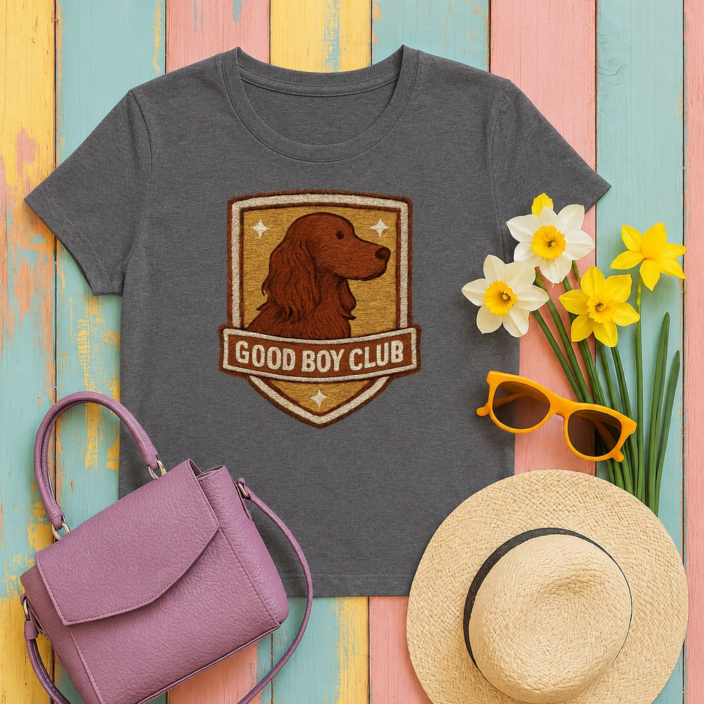 Irish Setter Good Boy Club T-shirt in Dark Grey Heather