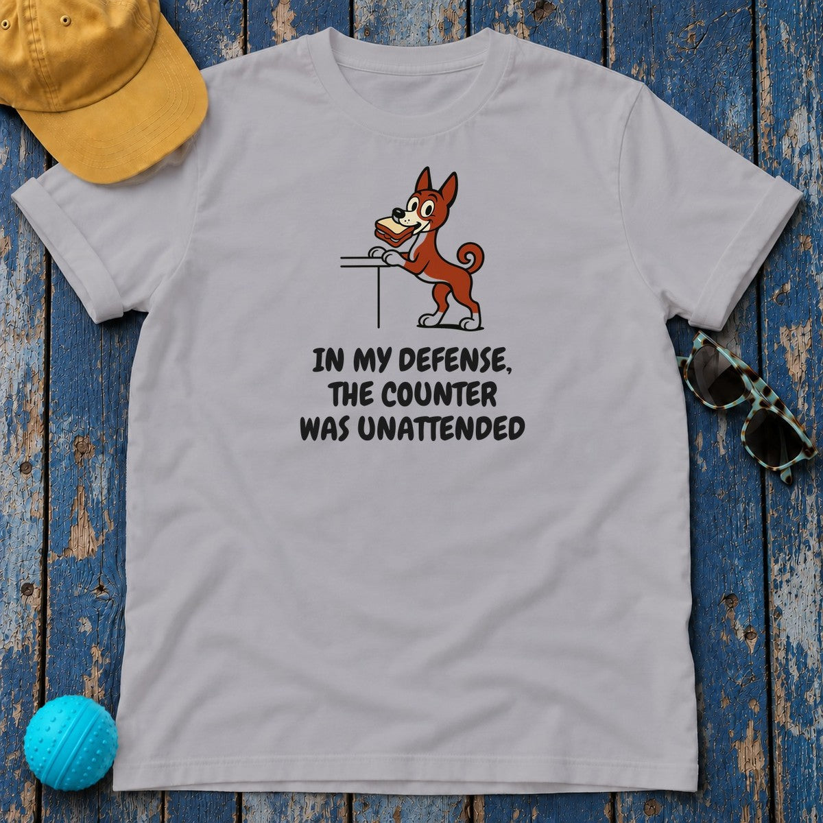 Basenji Counter Was Unattended Tee in Athletic Heather