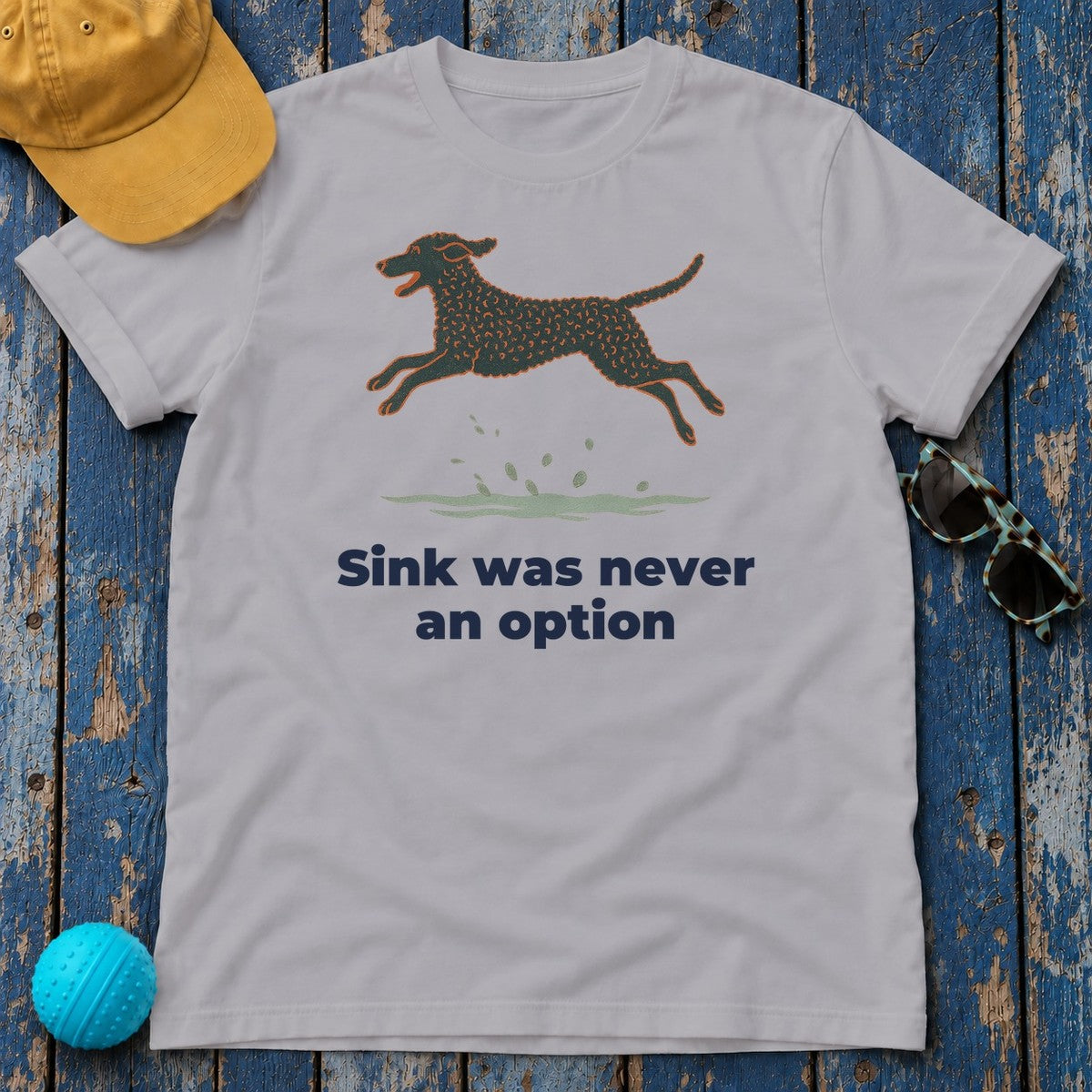 Curly-Coated Retriever Sink Was Never An Option Tee in Athletic Heather