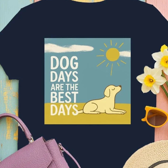 Dog Days Are The Best Days Yellow Lab T-Shirt Navy T-shirt
