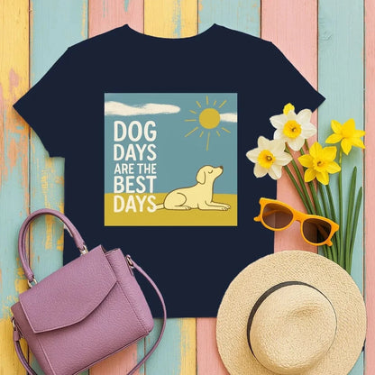 Dog Days Are The Best Days Yellow Lab T-Shirt Navy T-shirt