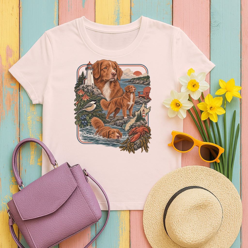 Nova Scotia Duck Tolling Retriever Heritage tee, Soft Pink