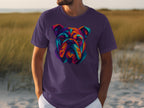 Colorful Geometric Bulldog Graphic T-Shirt