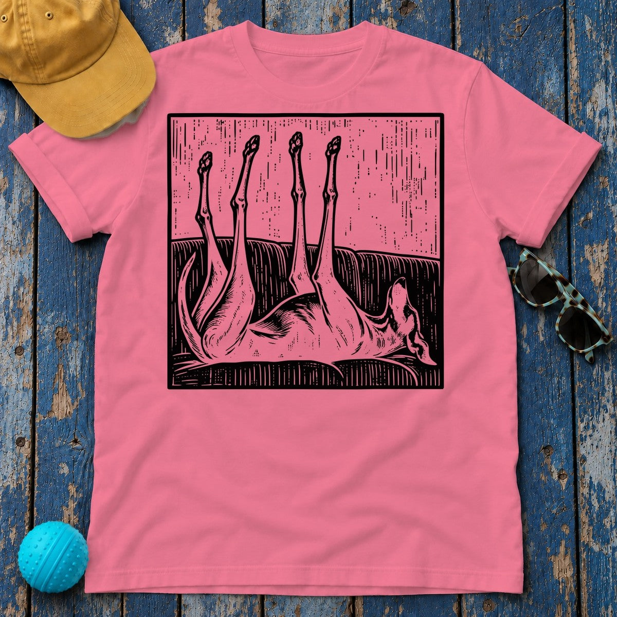 Greyhound Sofa Stretch T-Shirt in Charity Pink