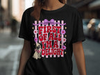 Black t-shirt with "First of all I'm a DELIGHT" pug graphic and pink ribbon.