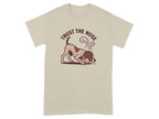 Tan t-shirt with a spotted dog sniffing the ground and text reading "Trust The Nose".