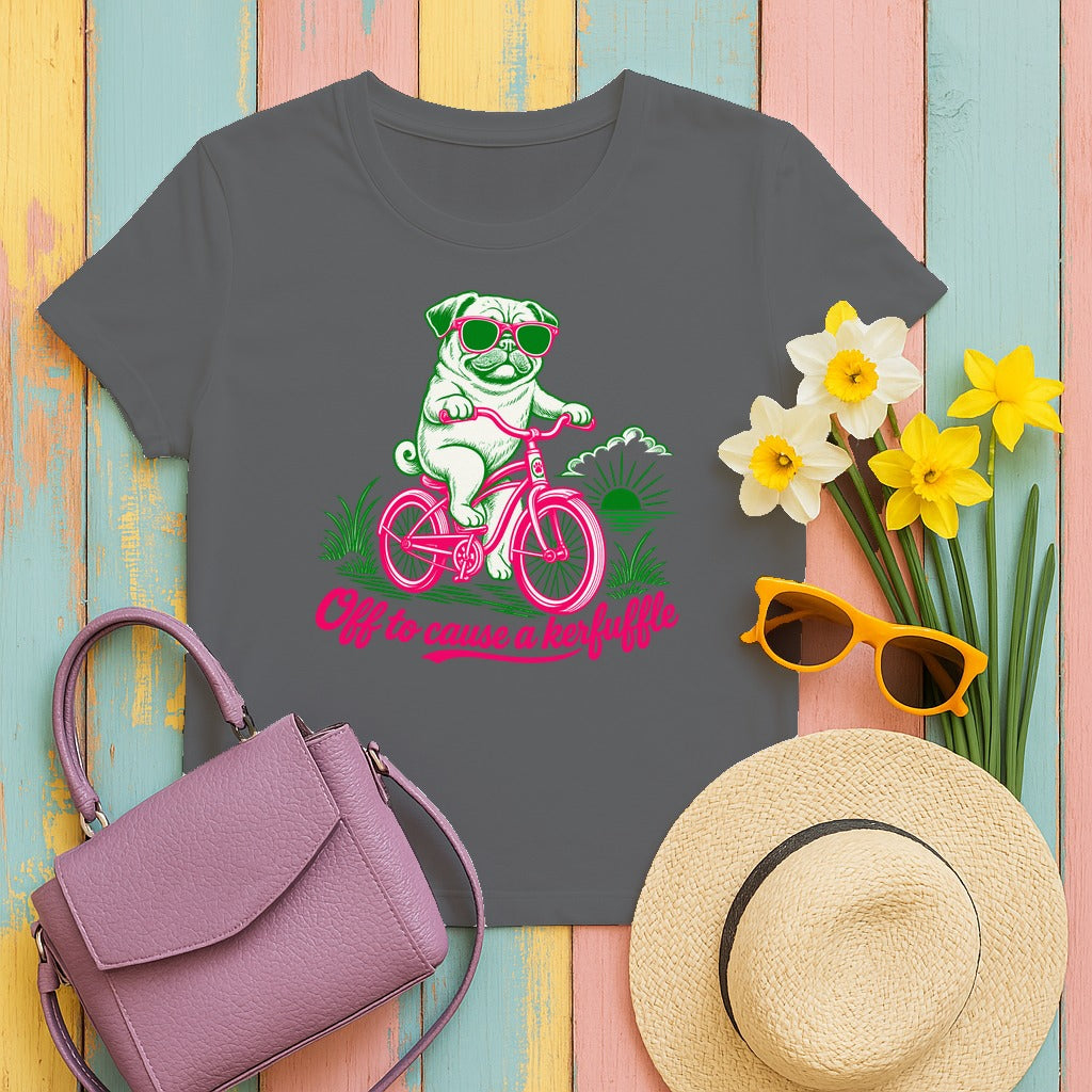 Kerfuffle Pug Ride T-Shirt in Graphite Heather