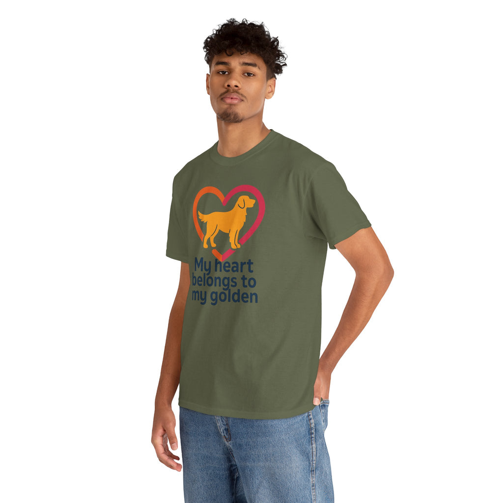 Golden Retriever "My heart belongs to my golden" t-shirt
