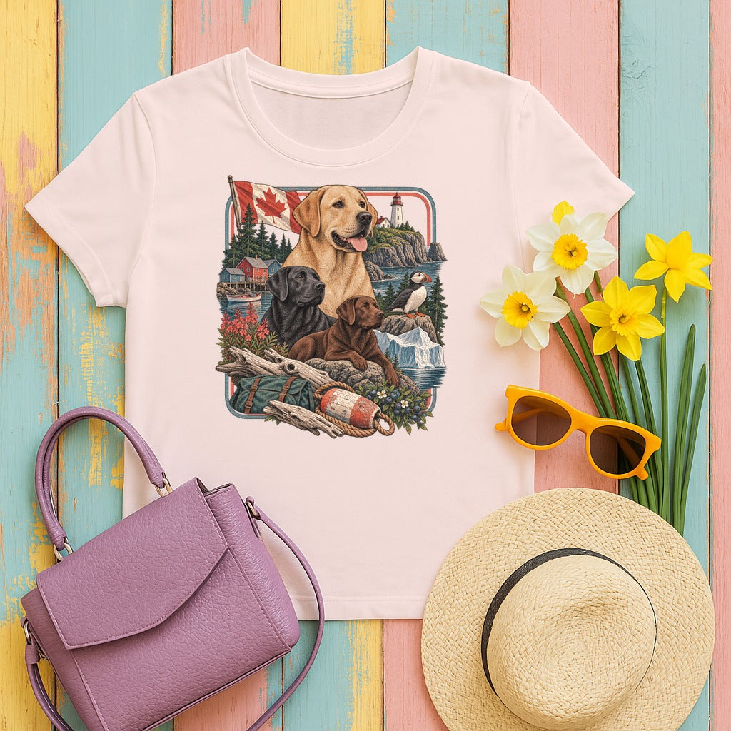 Labrador Retriever Canada Heritage tee, Soft Pink