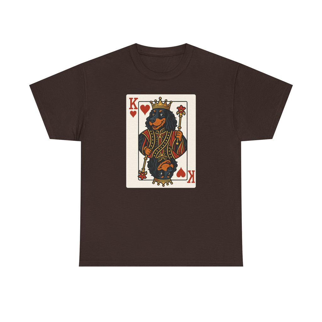 King Of Hearts Playing Card With Gordon Setter Illustration T-Shirt