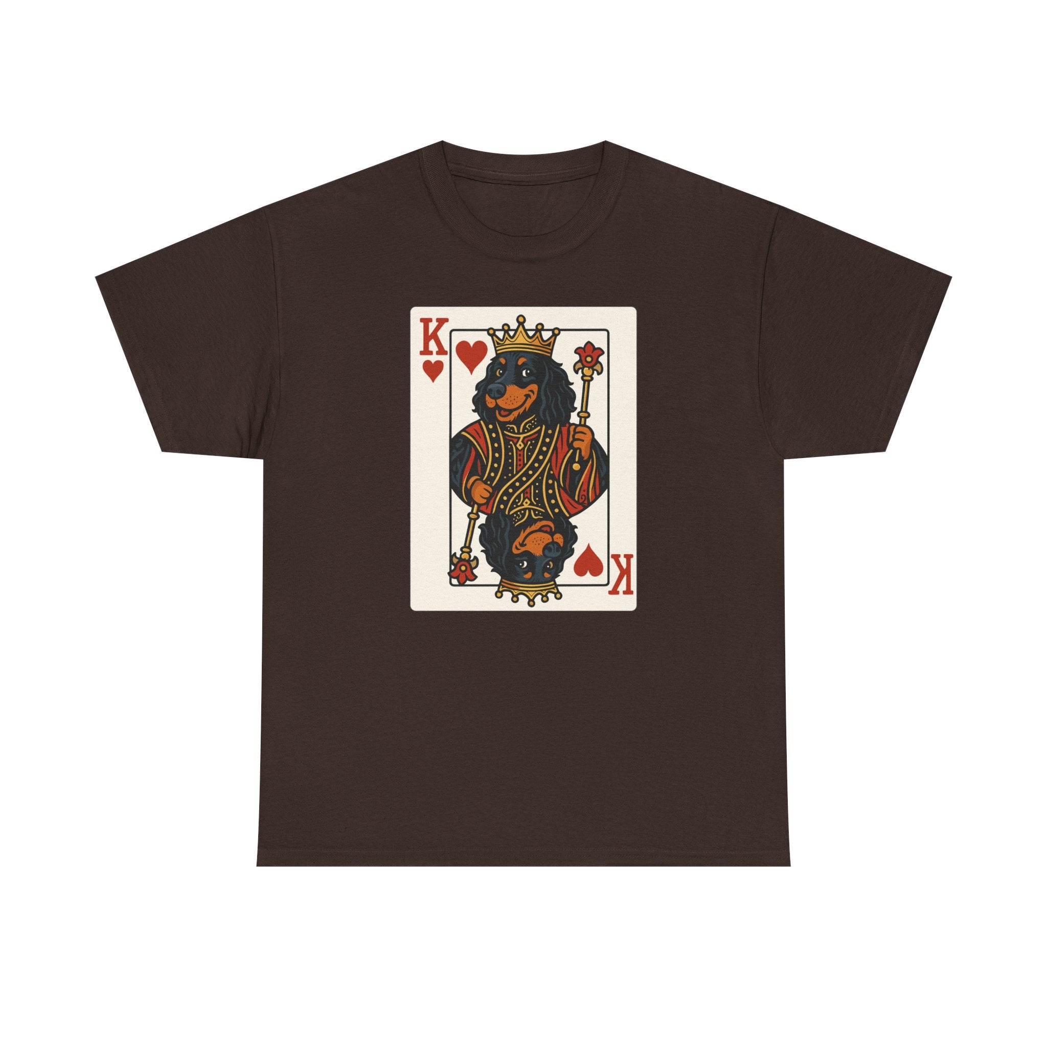 King Of Hearts Playing Card With Gordon Setter Illustration T-Shirt