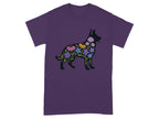 Colorful Floral Pattern Dog Design on Purple t-shirt product
