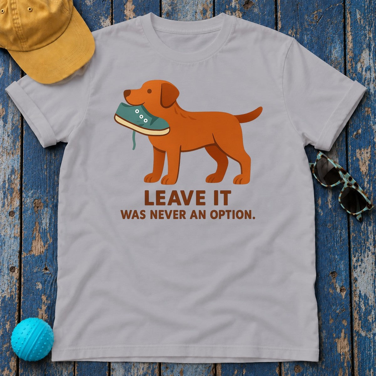 Sedge Chesapeake Bay Retriever Leave It Tee in Athletic Heather