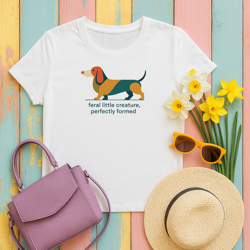 feral-creature-perfectly-formed-doxie-rebuild tee flat lay hero v8
