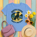 North Shore Sniff Patrol Beach Labrador Retriever T-Shirt in Carolina Blue