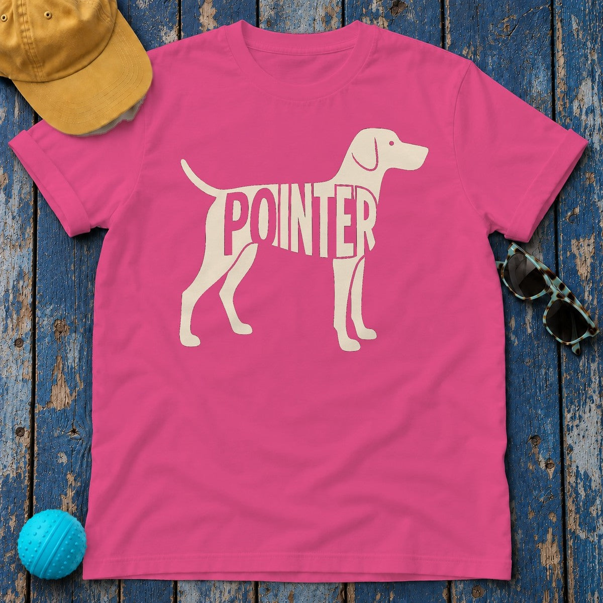 German Shorthaired Pointer Silhouette T-Shirt in Heliconia