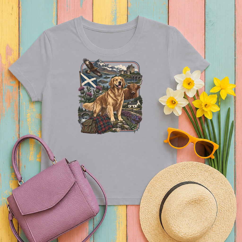 Golden Retriever Scotland Heritage tee, Athletic Heather