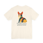 Feral Little Creature Corgi Back Print Tee in Natural, back