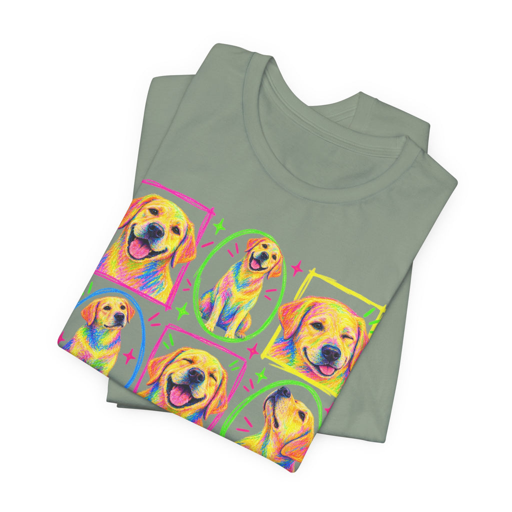Neon Crayon Labrador Collage T-Shirt