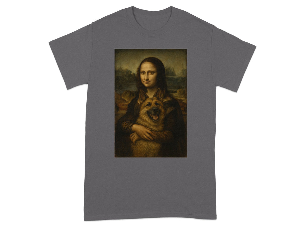 Mona Lisa with Happy Dog Graphic Tee
