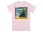 Gordon Setter Days Are The Best Days text with dog illustration on a pink t-shirt.