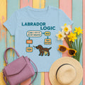 Chocolate Labrador Logic Flowchart T-Shirt in Light Blue