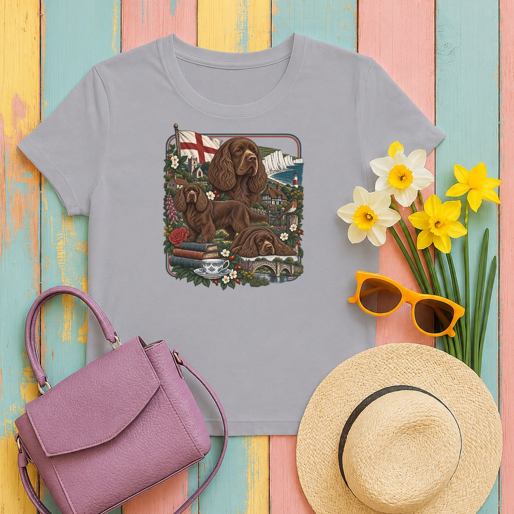 Sussex Spaniel England Heritage tee, Athletic Heather