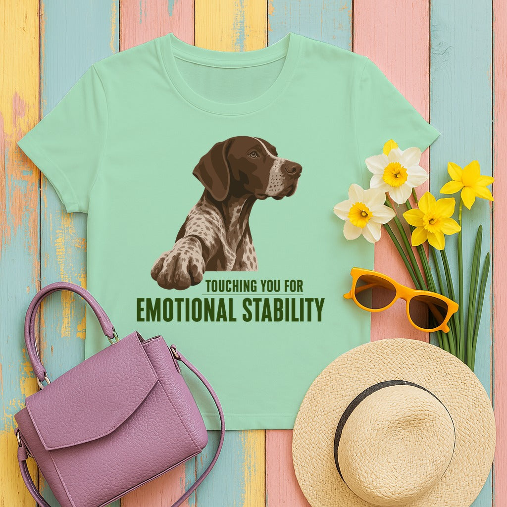 Emotional Stability German Shorthaired Pointer T-Shirt in Mint Green
