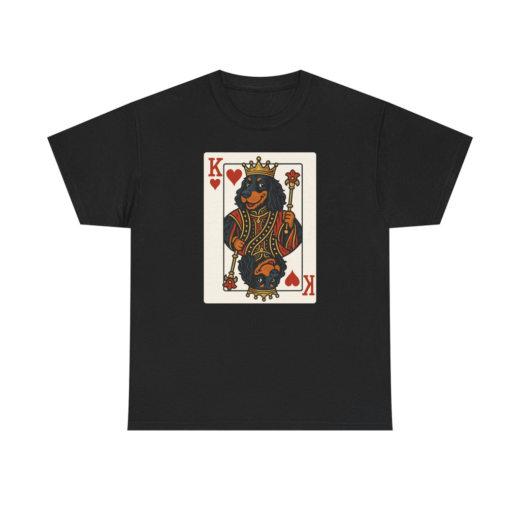 King Of Hearts Playing Card With Gordon Setter Illustration T-Shirt